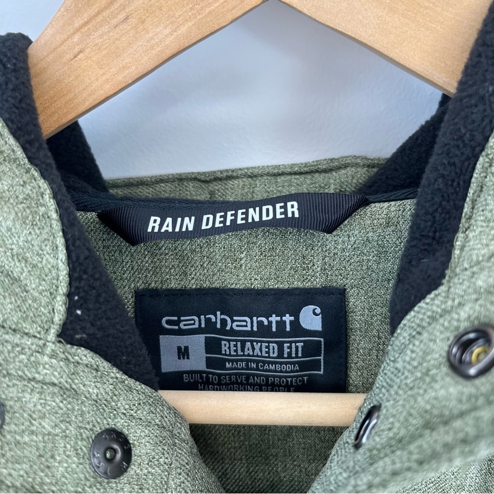 Carhartt Rain Defender Relaxed-Fit Heavyweight Hooded Shirt Jac for Men - Size M - Picture 5 of 12